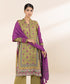 Women's Unstitched Linen Multi Embroidered 3 Piece Suit
